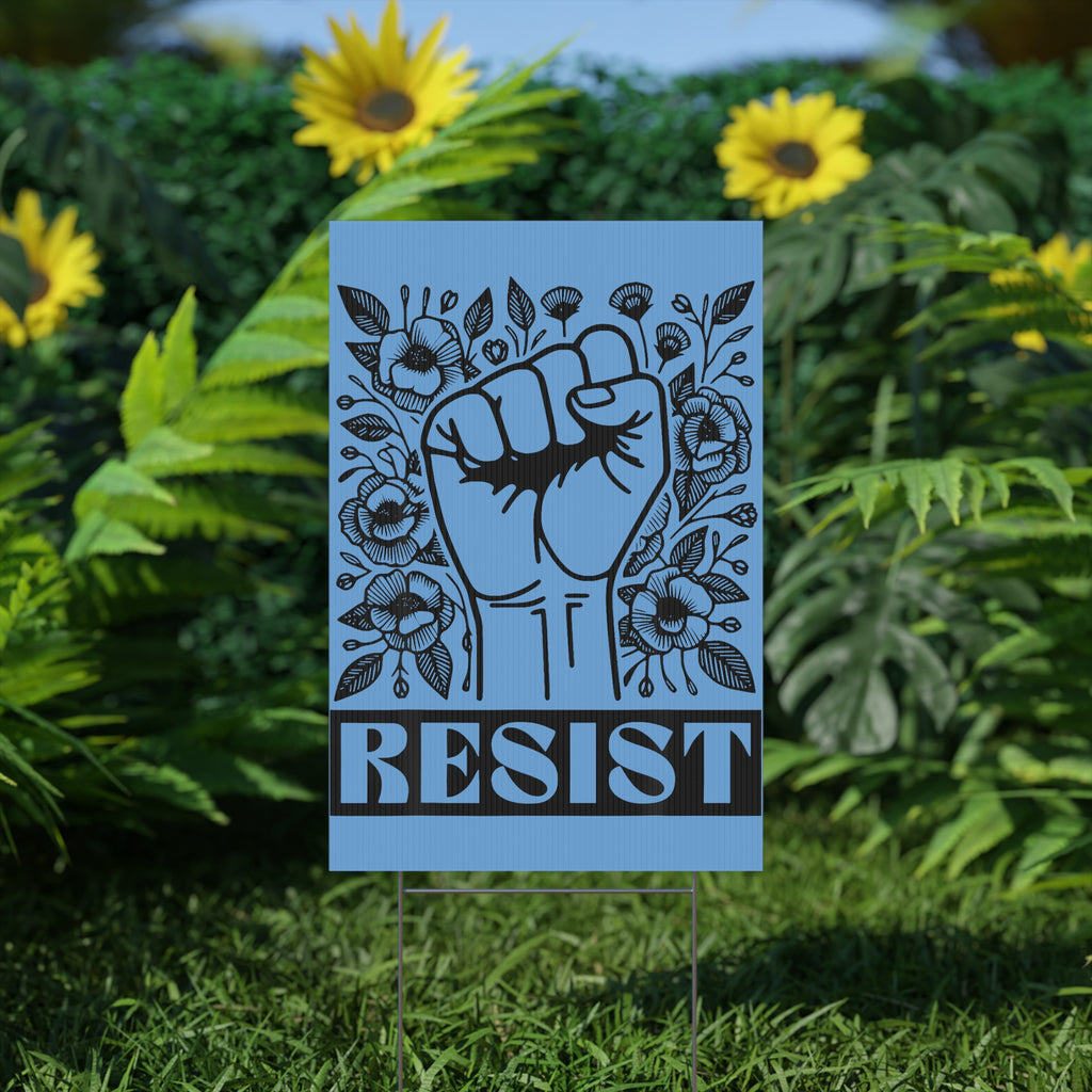 Political Rights Activists Plastic Yard Sign, Resist Anti Trump Freedom Save Democracy, Protest Protester Protesters Resistance