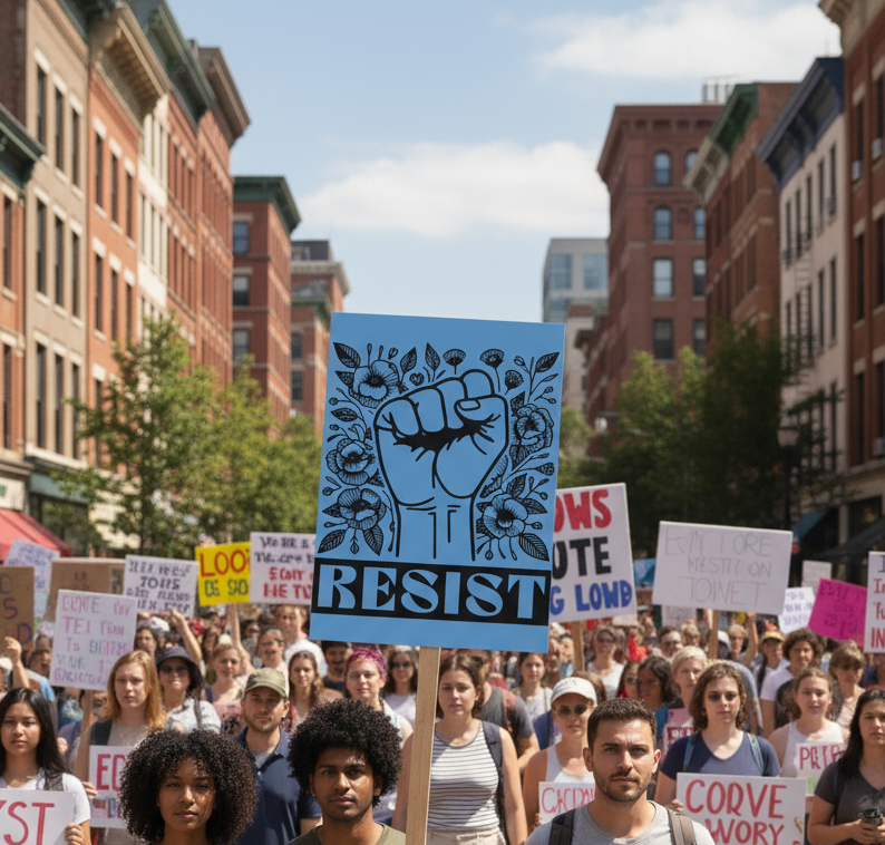 Political Rights Activists Plastic Yard Sign, Resist Anti Trump Freedom Save Democracy, Protest Protester Protesters Resistance
