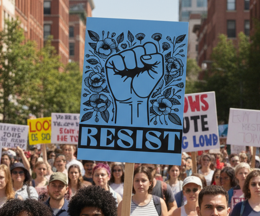Political Rights Activists Plastic Yard Sign, Resist Anti Trump Freedom Save Democracy, Protest Protester Protesters Resistance