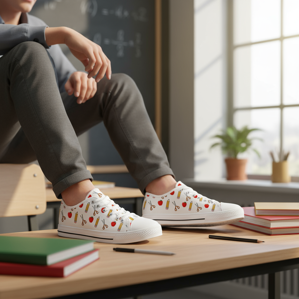 Creative Classroom Sneakers, Teacher Gifts, Art Supplies Design, Women's Casual Shoes, Perfect for Back to School and Teacher Appreciation