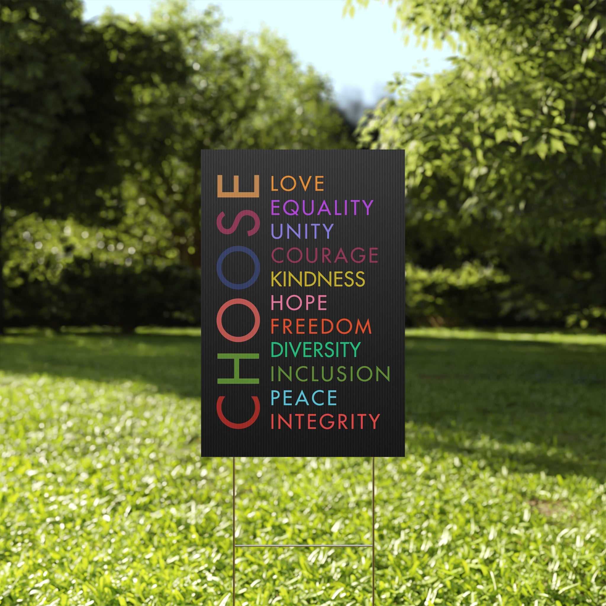Plastic Yard Sign, Equality Love Kindness Human Rights Activists, Social Justice Outdoor Decor, Activism Protest Sign, Support Equality