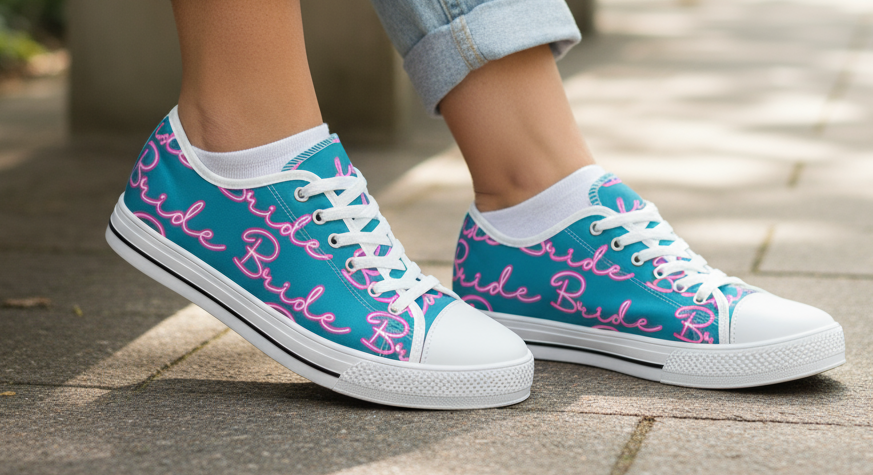 Bride Low Top Sneakers, Bachelorette Party Shoes, Something Blue Wedding Sneakers, Bride Tribe Sneakers, Bridal Party Shoes, Wedding Shower