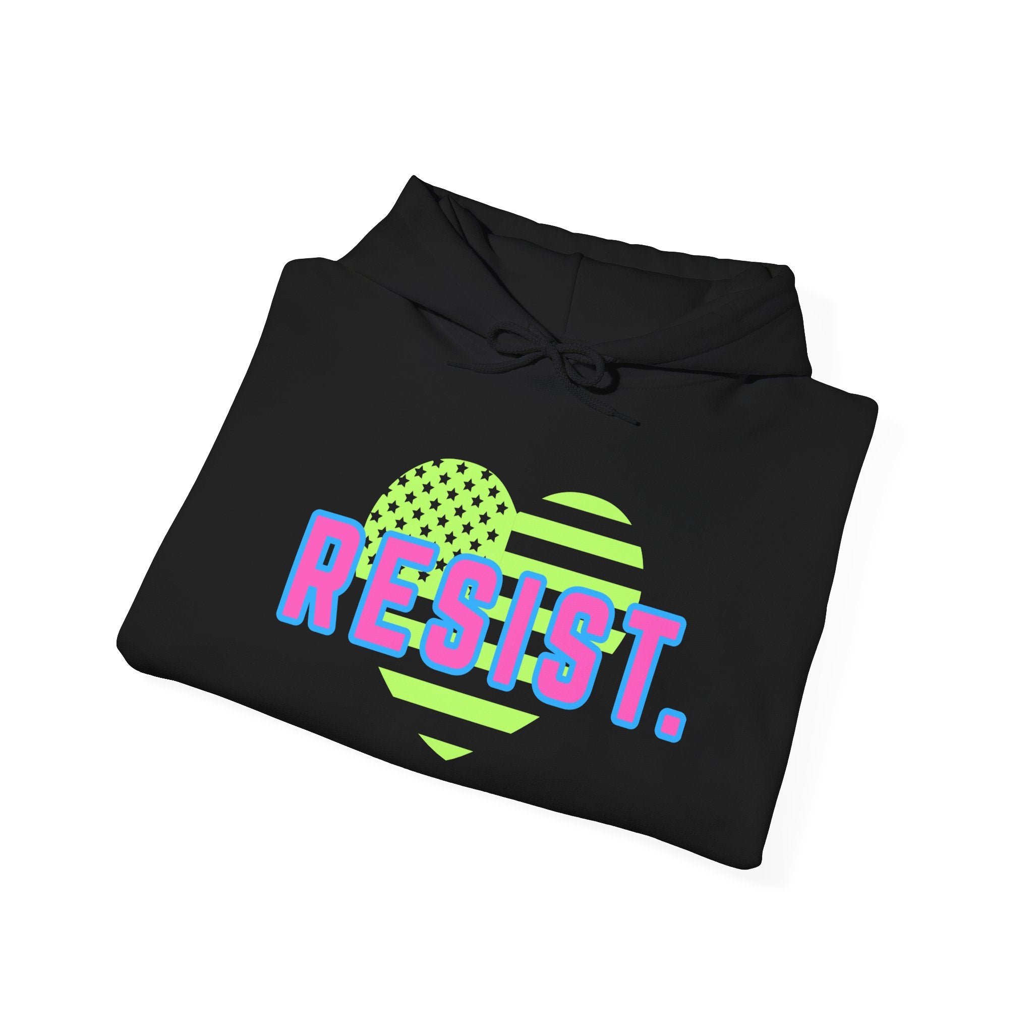Hooded Sweatshirt - Anti Trump Resist Neon Retro Style Bright Colors Rights Activist