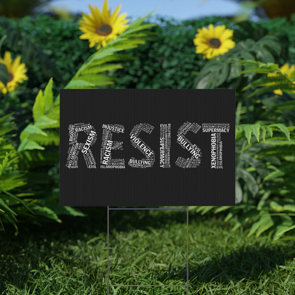 Yard Sign: Anti Trump Resistance Protest, Save Democracy, Human Rights Political Activists