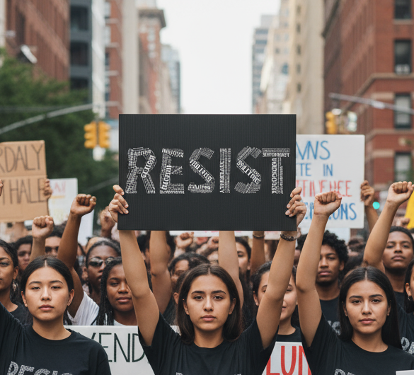 Yard Sign: Anti Trump Resistance Protest, Save Democracy, Human Rights Political Activists