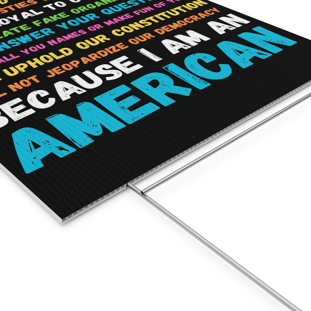 Yard Sign - Anti Trump Human Rights Activists Defend Democracy No Kings Protest, Resistance Movement