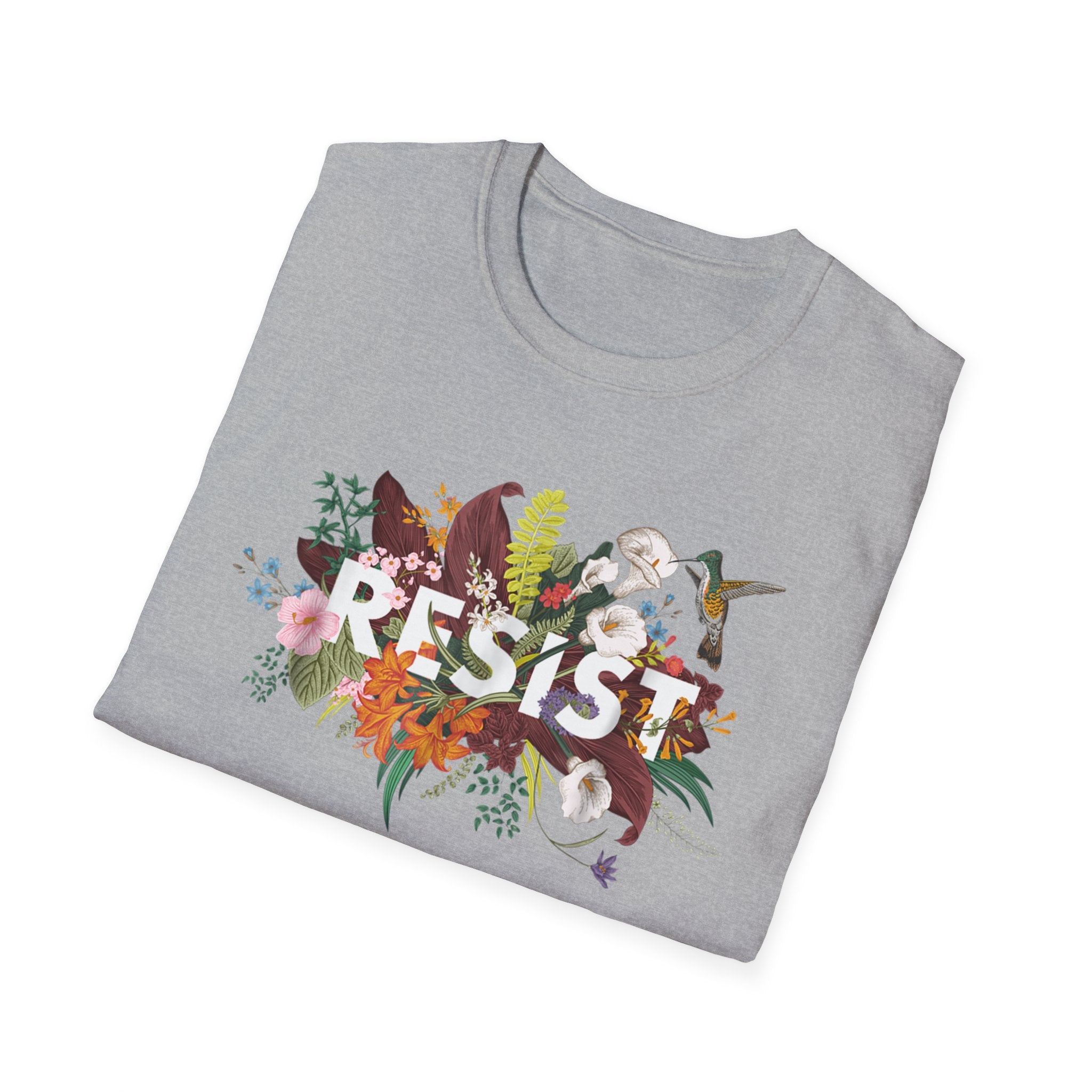 Anti Trump Resist Floral T-Shirt, Political Rights Activist Tee, No Kings Protest Shirt, Social Justice Clothing, Feminist Apparel