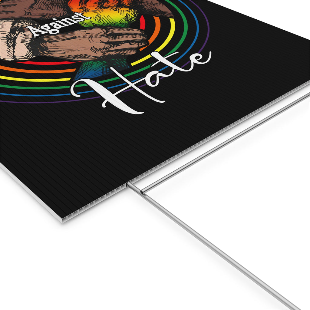 Yard Sign, Anti Trump, United against hate, Equality, Inclusion, Protest Sign, Outdoor Decor, Political Statement, Resistance Yard Sign