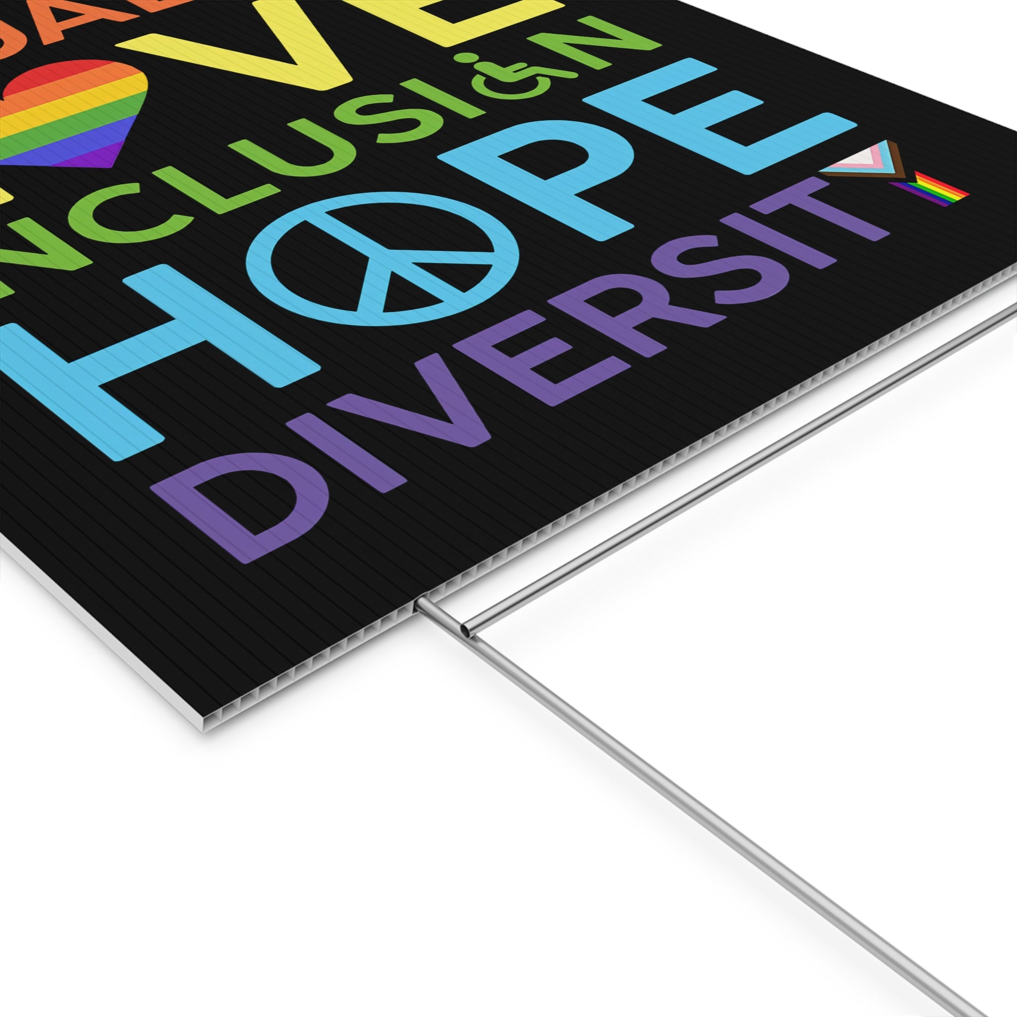 Yard Sign, Diversity Inclusion Equality Kindness, Lawn Decoration Garden Stake Placard, Outdoor Home Decor, Social Justice Activist Gift