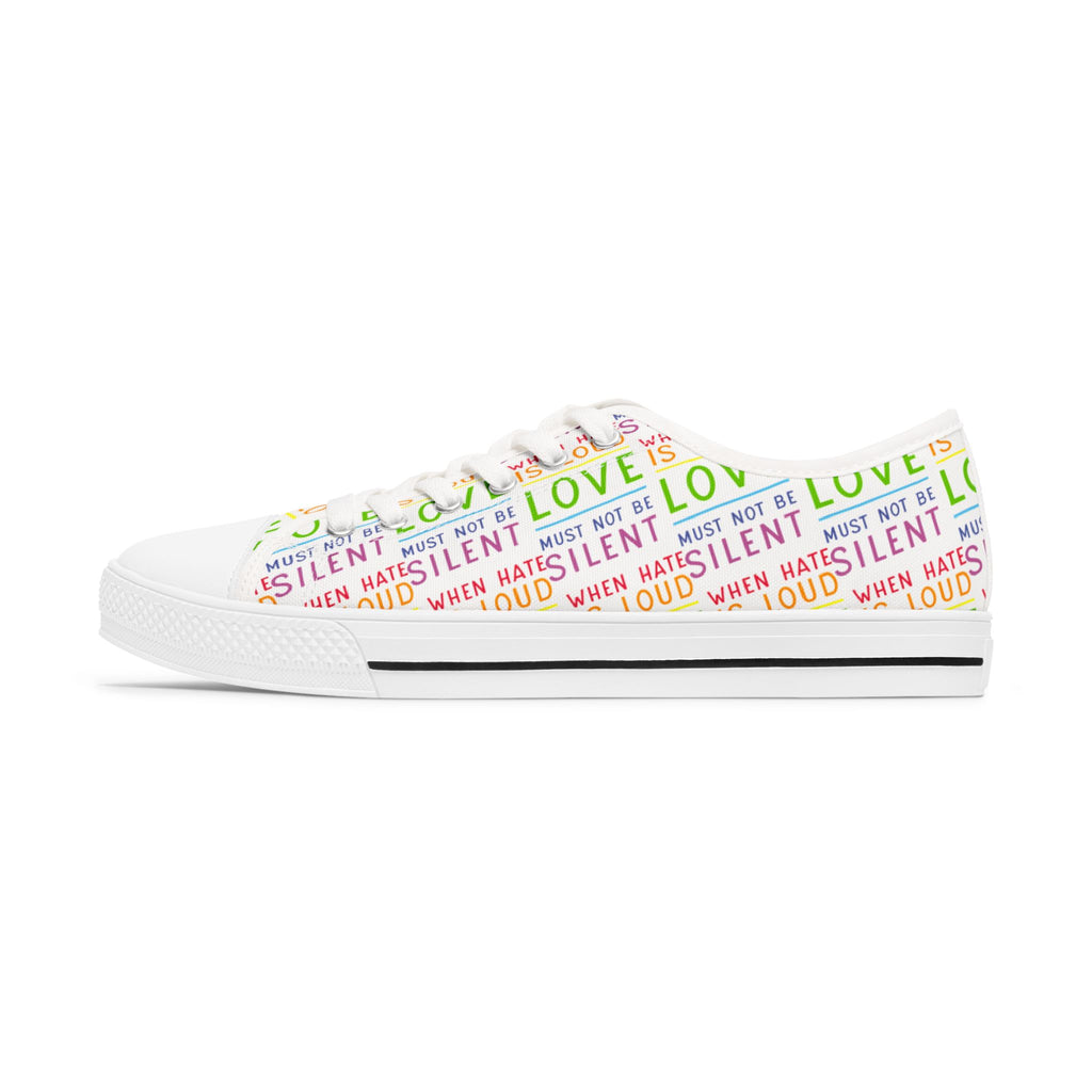 Low Top Sneakers, Love Not Hate, Equality and Inclusion, Human Rights Activists Gift, Women's Shoes, Trendy Sneaker, Feminist Fashion Chucks