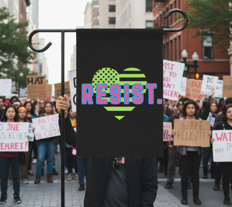 Banner, Resist Anti Trump Political Rights Activists Protest, Resist Flag Garden House Decoration Outdoor Sign, Activist Protester Gift,