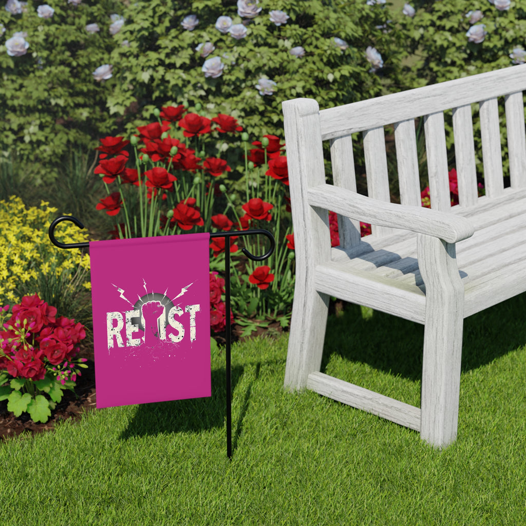 Garden Banner, Resist Anti Trump Political Rights Activists Pink, Protest Flag, Outdoor Yard Sign, Activism Decor, Protest Banner, Liberal