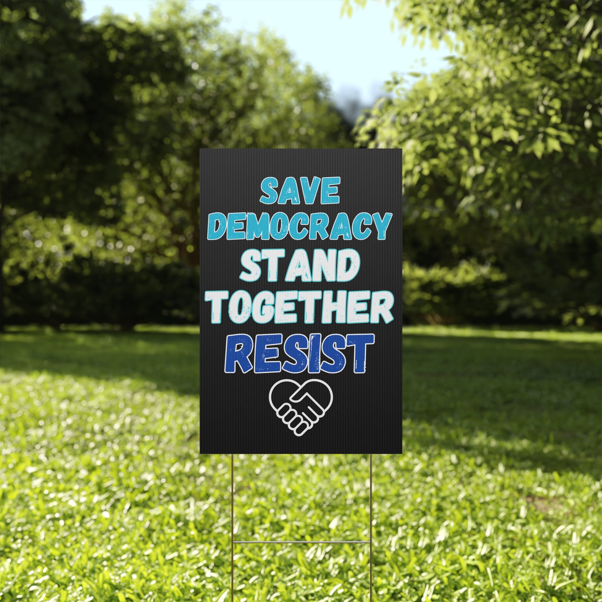 Political Protest Yard Sign, Save Democracy Resist Stand Together Home Decor, Protest Sign, Election Campaign Sign, Political Activism Unity Sign
