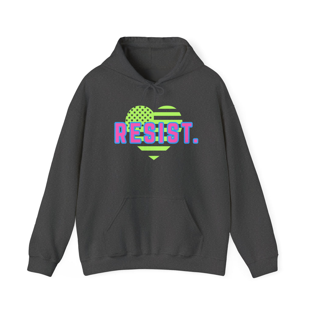 Hooded Sweatshirt - Anti Trump Resist Neon Retro Style Bright Colors Rights Activist