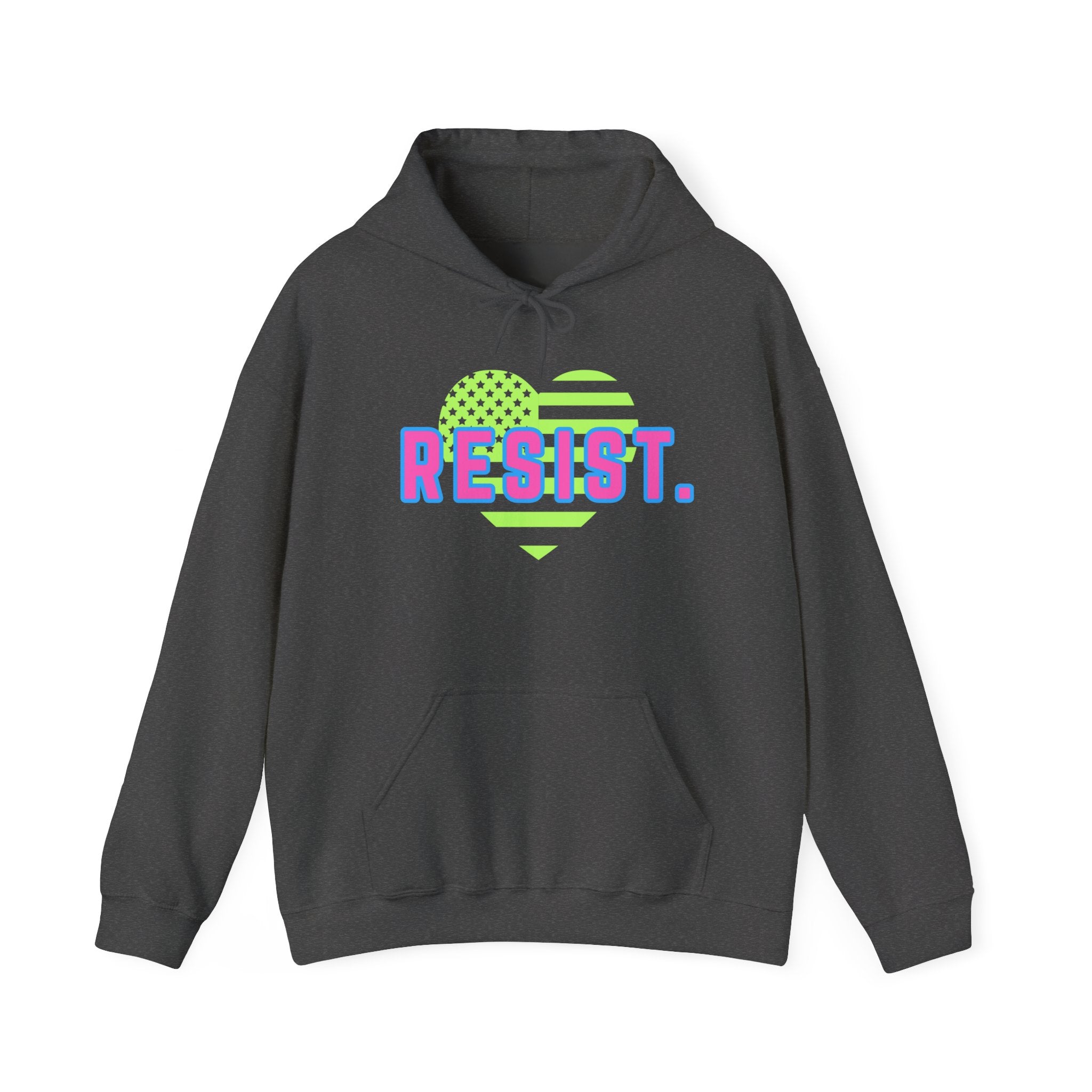 Hooded Sweatshirt - Anti Trump Resist Neon Retro Style Bright Colors Rights Activist