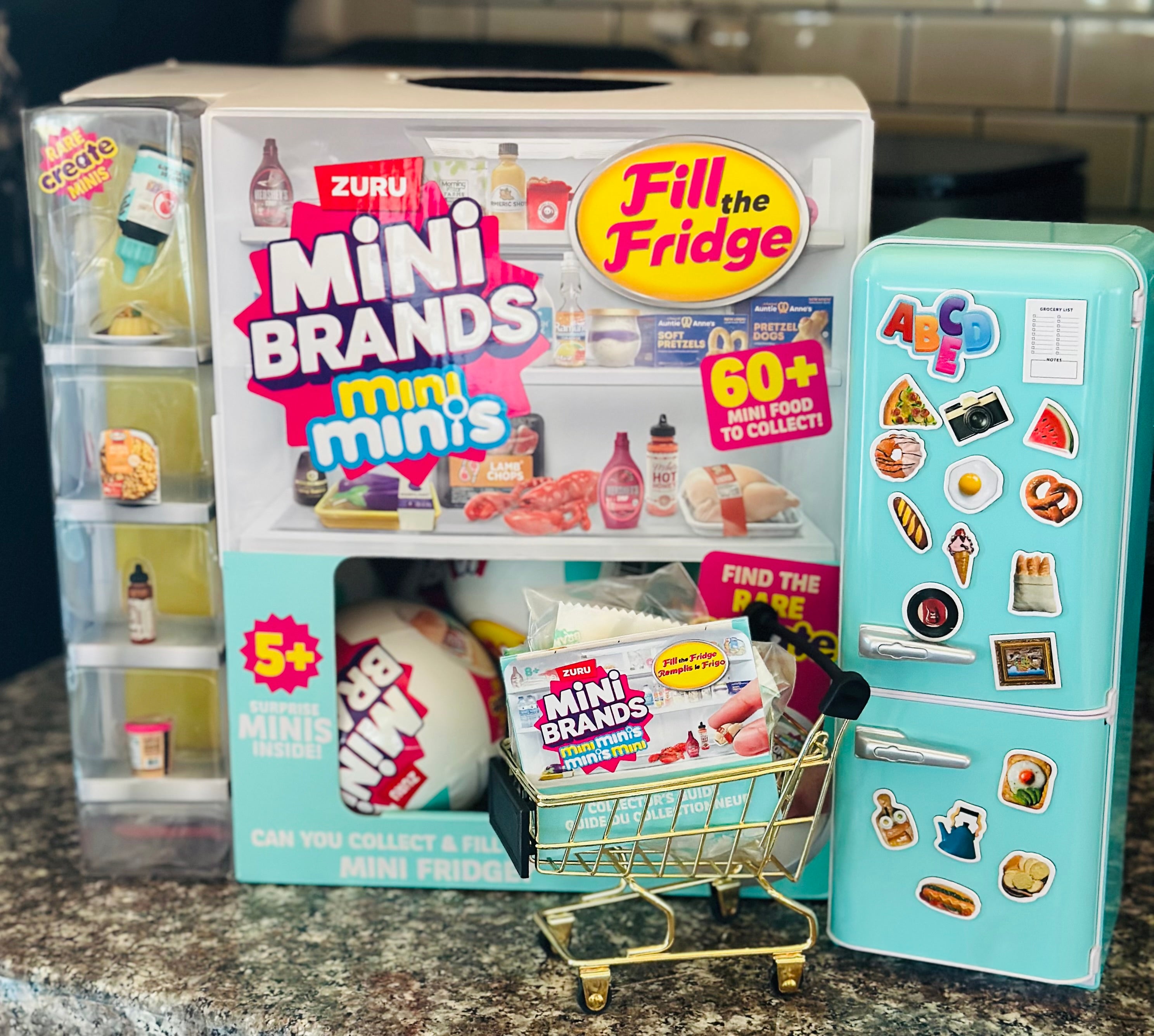 Mini Brands Fill The Fridge Pick Your Own Grocery Food Items, Mini Brands Fill The Fridge Ice Cake IHOP Eggs Sushi Chicken