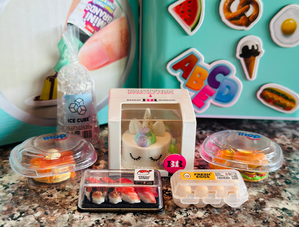 Mini Brands Fill The Fridge Pick Your Own Grocery Food Items, Mini Brands Fill The Fridge Ice Cake IHOP Eggs Sushi Chicken