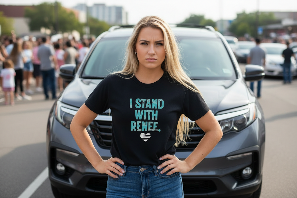 I stand with Renee black tshirt Honda pilot MN